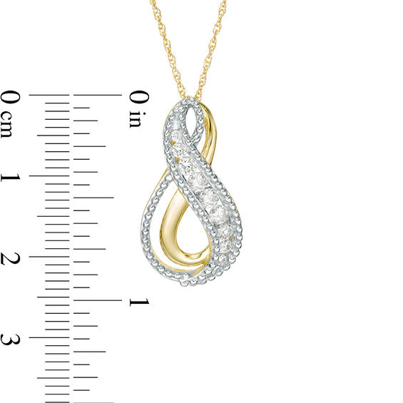 0.33 CT. T.W. Diamond Double Infinity Pendant in 10K Gold