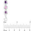 Thumbnail Image 1 of Amethyst, Lab-Created Pink Sapphire and 0.15 CT. T.W. Diamond Link Bracelet in Sterling Silver - 7.5"