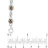 Oval Smoky Quartz and 0.15 CT. T.W. Diamond Frame Twist Station Bracelet in Sterling Silver - 7.5"