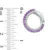 Thumbnail Image 1 of Amethyst and 0.18 CT. T.W. Diamond Hoop Earrings in Sterling Silver