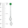 Thumbnail Image 2 of 5.0mm Lab-Created Emerald and 0.11 CT. T.W. Diamond Two Strand Kite-Shaped Drop Earrings in Sterling Silver