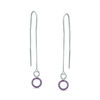 Thumbnail Image 0 of Amethyst Circle Threader Earrings in Sterling Silver