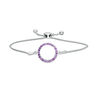 Amethyst Circle Bolo Bracelet in Sterling Silver - 9.5"