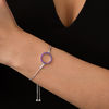 Amethyst Circle Bolo Bracelet in Sterling Silver - 9.5"