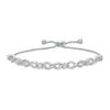 Thumbnail Image 0 of Lab-Created Pink Sapphire Infinity Bolo Bracelet in Sterling Silver - 9.5"