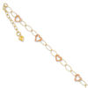 Heart Link Adjustable Anklet in 14K Two-Tone Gold - 10"