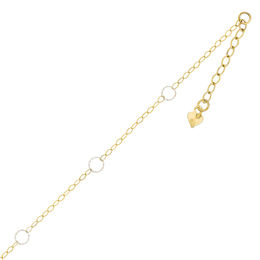 Circle Link Anklet in 14K Two-Tone Gold - 10&quot;