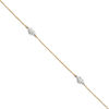 Puff Heart Adjustable Anklet in 14K Two-Tone Gold - 10"