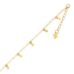 Diamond-Cut Circle Station Anklet in 14K Gold - 10&quot;