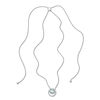 Thumbnail Image 0 of 7.5mm Aquamarine and 0.09 CT. T.W. Diamond Swirling Frame Bolo Pendant in Sterling Silver - 30"