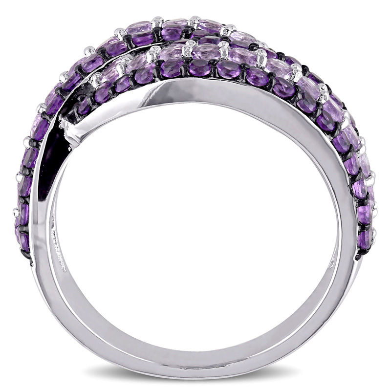 Amethyst Swirl Bypass Ring in Sterling Silver|Peoples Jewellers