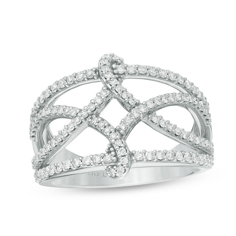 Vera Wang Love Collection CT. T.W. Diamond Open Twist Ring in Sterling Silver|Peoples Jewellers