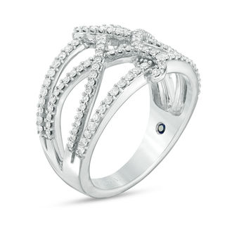 Vera Wang Love Collection CT. T.W. Diamond Open Twist Ring in Sterling Silver