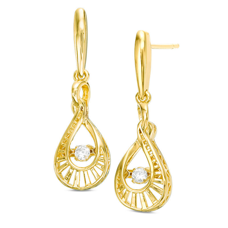 Unstoppable Love™ 0.10 CT. T.W. Diamond Twist Loop Drop Earrings in 10K Gold|Peoples Jewellers