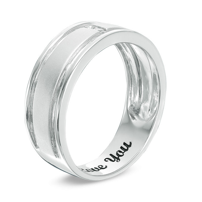 Men's 1/20 CT. T.W. Diamond Wedding Band in Sterling Silver (1 Line)|Peoples Jewellers