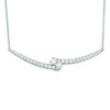 Thumbnail Image 1 of Ever Us™ 1.95 CT. T.W. Two-Stone Diamond Bypass Necklace in 14K White Gold - 19.25&quot;