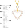 Thumbnail Image 2 of 3.0-5.0mm Freshwater Cultured Pearl Heart Outline Necklace in Sterling Silver with 18K Gold Plate