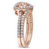 Thumbnail Image 1 of 5.0mm Heart-Shaped Morganite and 0.49 CT. T.W. Diamond Frame Bridal Set in 10K Rose Gold