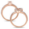 Thumbnail Image 2 of 5.0mm Heart-Shaped Morganite and 0.49 CT. T.W. Diamond Frame Bridal Set in 10K Rose Gold