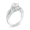 Thumbnail Image 1 of 7.0mm Lab-Created White Sapphire Multi-Row Swirling Crossover Ring in Sterling Silver