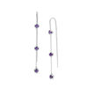 Thumbnail Image 0 of Amethyst Three Stone Station Threader Earrings in Sterling Silver