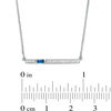 Vera Wang Love Collection Baguette Blue Sapphire and 0.07 CT. T.W. Diamond Bar Necklace in 14K White Gold - 19"