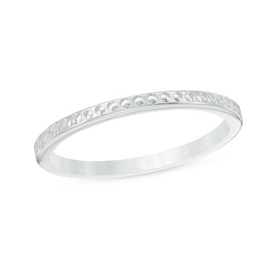 1.5mm Diamond-Cut Channel Dot Wedding Band in 10K Gold