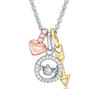 Unstoppable Love™ 0.12 CT. T.W. Diamond Charm Pendant in Sterling Silver with 14K Two-Tone Gold Plate