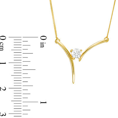 0.25 CT. Certified Canadian Diamond Solitaire Bypass Necklace in 14K Gold (I/I2)