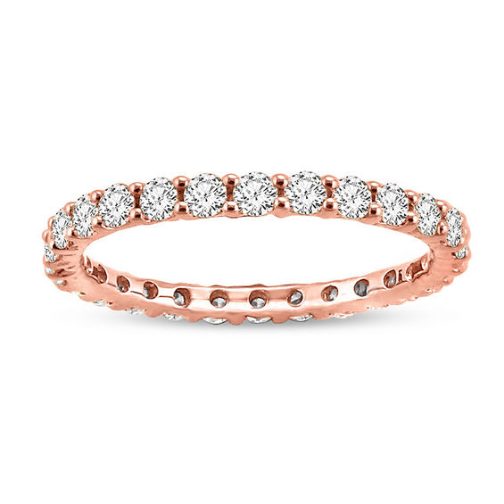 CT. T.W. Diamond Eternity Wedding Band in 14K Rose Gold