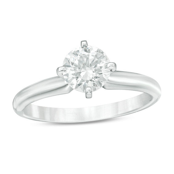 CT. Certified Canadian Diamond Solitaire Engagement Ring in 14K White Gold (H/SI2