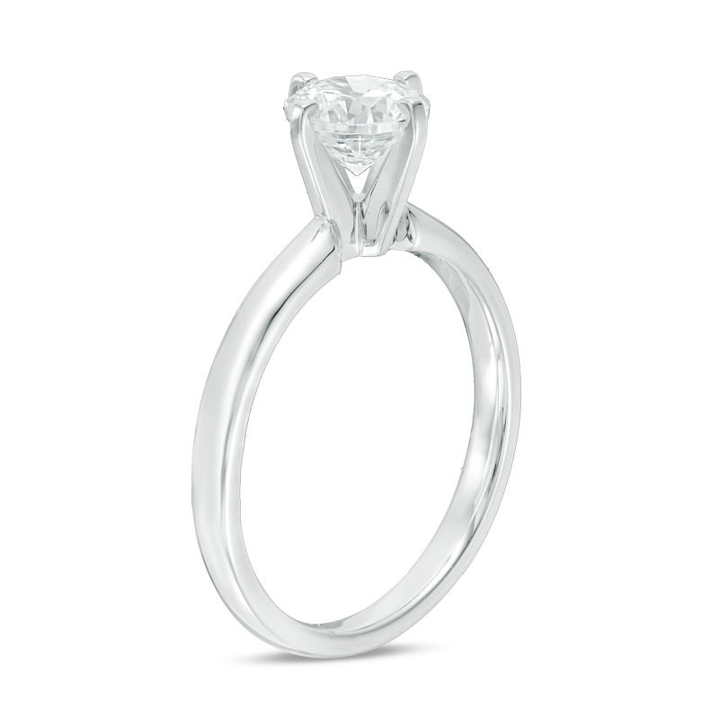 Main Image 2 of 1.00 CT. Certified Canadian Diamond Solitaire Engagement Ring in 14K White Gold (H/SI2)