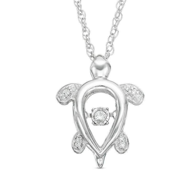 Unstoppable Love™ 0.04 CT. T.W. Diamond Turtle Pendant in Sterling Silver|Peoples Jewellers