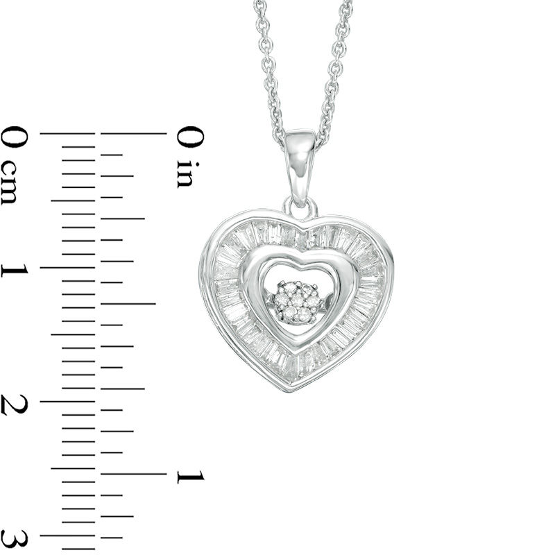 Unstoppable Love™ 0.33 CT. T.W. Baguette and Round Diamond Heart Pendant in 10K White Gold|Peoples Jewellers