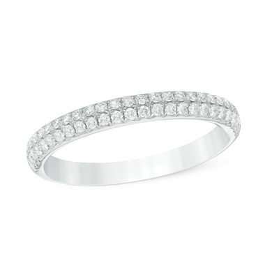 CT. T.W. Diamond Double Row Anniversary Band in 14K White Gold