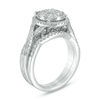 Thumbnail Image 1 of 0.80 CT. T.W. Diamond Frame Twist Bridal Set in 14K White Gold