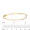 Thumbnail Image 1 of 3.2mm Diamond-Cut Twist Hinged Bangle in 10K Two-Tone Gold