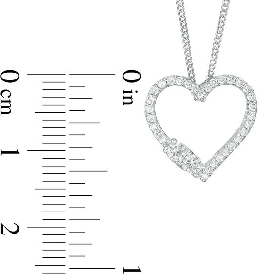 Ever Us™ 0.25 CT. T.W. Two-Stone Diamond Heart Pendant in 14K White Gold - 19"