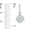 Thumbnail Image 1 of 0.50 CT. T.W. Diamond Tilted Double Cushion Frame Drop Earrings in 10K White Gold