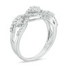 0.50 CT. T.W. Composite Diamond Three Stone Flower Twist Ring in 10K White Gold