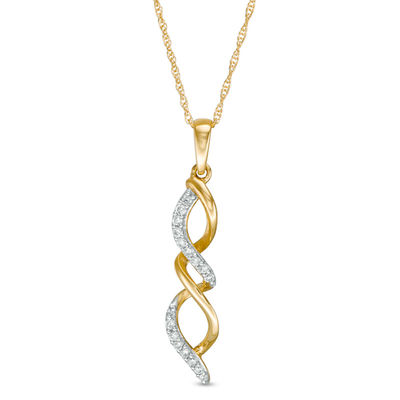 0.10 CT. T.W. Diamond Flame Pendant in 10K Gold