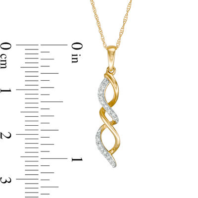 0.10 CT. T.W. Diamond Flame Pendant in 10K Gold