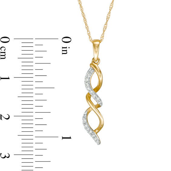 0.10 CT. T.W. Diamond Flame Pendant in 10K Gold