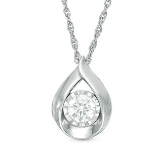 0.50 CT. T.W. Diamond Pear-Shaped Pendant in 10K White Gold