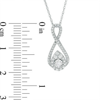 0.25 CT. T.W. Diamond Teardrop Infinity Pendant in 10K White Gold