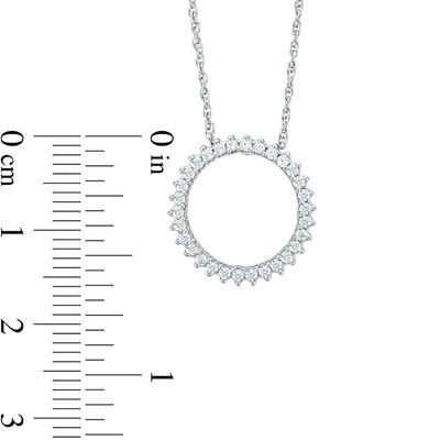 0.25 CT. T.W. Diamond Sunburst Circle Pendant in 10K White Gold