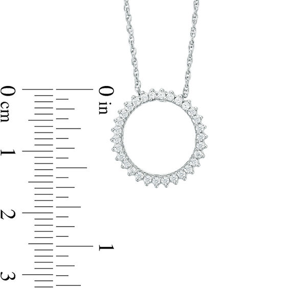 0.25 CT. T.W. Diamond Sunburst Circle Pendant in 10K White Gold