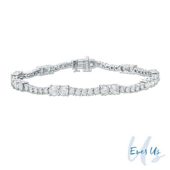 Ever Us™ CT. T.W. Two-Stone Diamond Tennis Bracelet in 14K White Gold