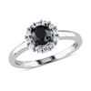 0.95 CT. T.W. Enhanced Black and White Diamond Frame Engagement Ring in 10K White Gold