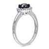 0.95 CT. T.W. Enhanced Black and White Diamond Frame Engagement Ring in 10K White Gold